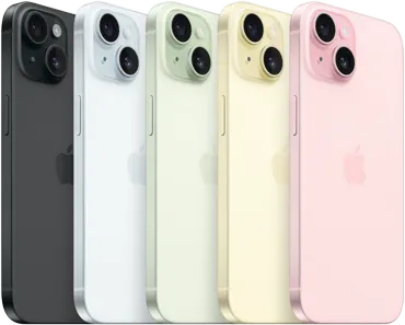 5 telefonów w różnych kolorach