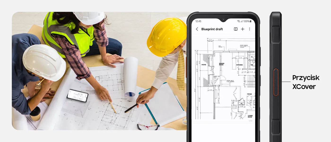 Galaxy XCover7 z dedykowanym przyciskiem pozwalającym szybko otworzyć ulubione aplikacje
