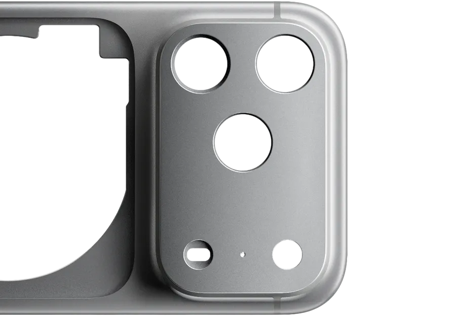 iPhone 17 Pro, tył obudowy unibody z kutego aluminium