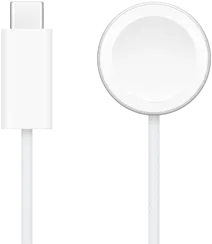 Ładowarka USB‑C obok ładowarki magnetycznej do szybkiego ładowania Apple Watch