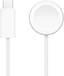 Ładowarka USB‑C obok ładowarki magnetycznej do szybkiego ładowania Apple Watch