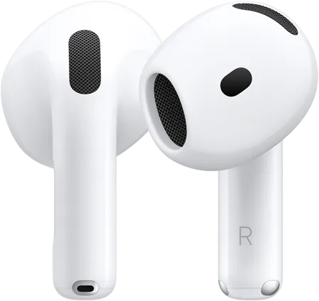 Słuchawki AirPods 5, widok z przodu i z tyłu prezentujący konstrukcję