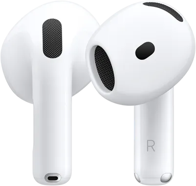 Słuchawki AirPods 5, widok z przodu i z tyłu prezentujący konstrukcję
