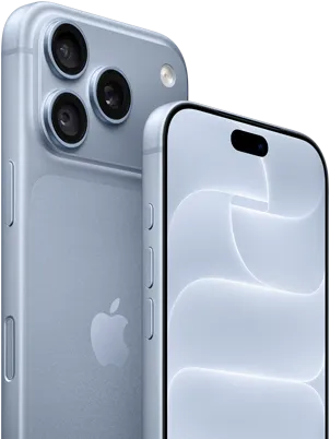 iPhone 18 Pro, kolor błękit lodowca, przód i tył obudowy z warstwą Ceramic Shield, system trzech aparatów