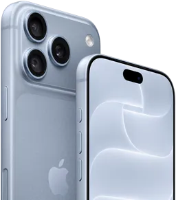iPhone 18 Pro, kolor błękit lodowca, przód i tył obudowy z warstwą Ceramic Shield, system trzech aparatów