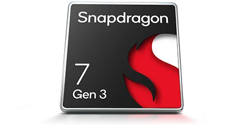 Układ Snapdragon 7 Gen 3 przedstawiony na grafice jako główny procesor tabletu.