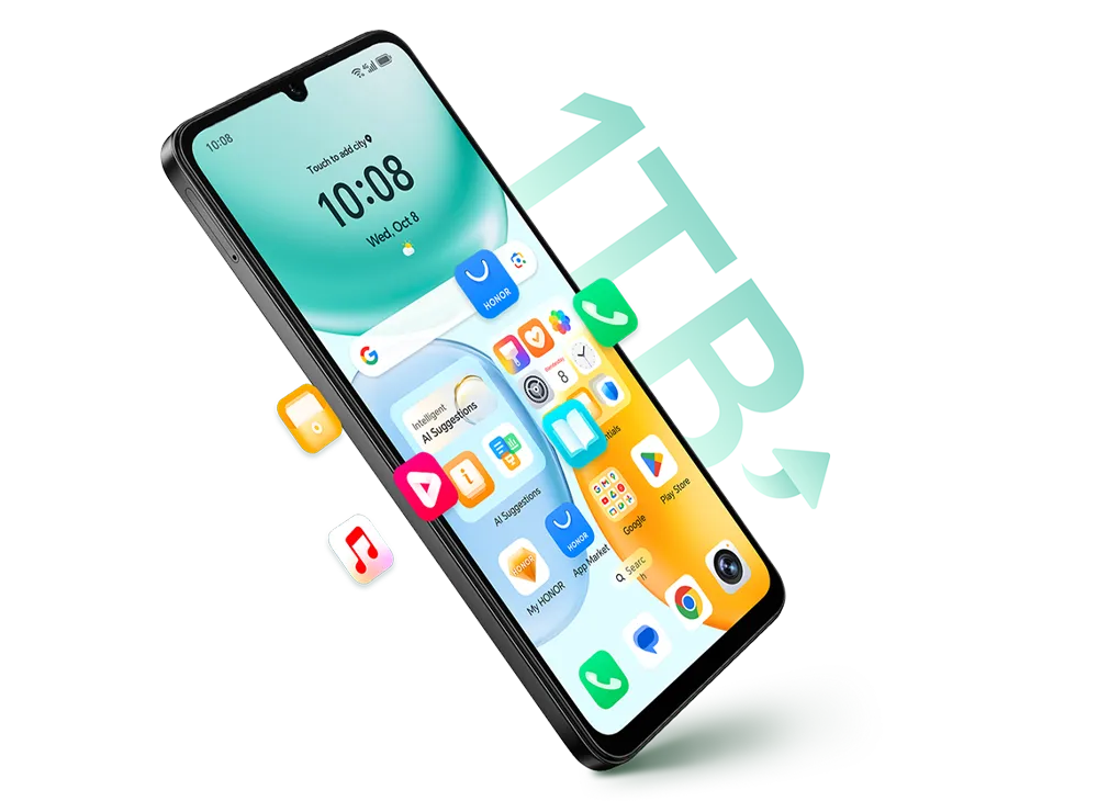 Smartfon z ikonami funkcji