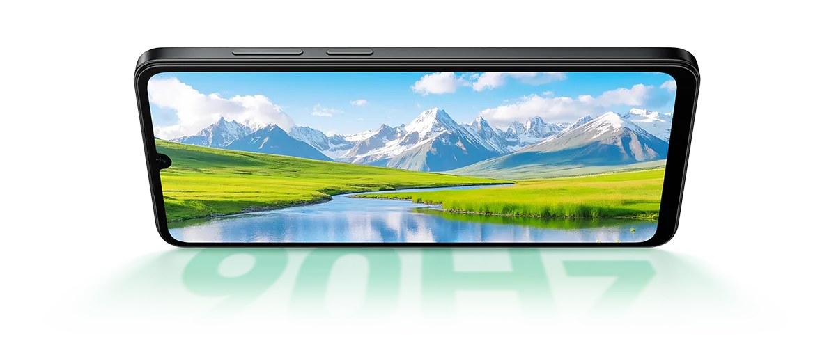 smartfon z kolorowym wyświetlaczem skierowanym do dołu