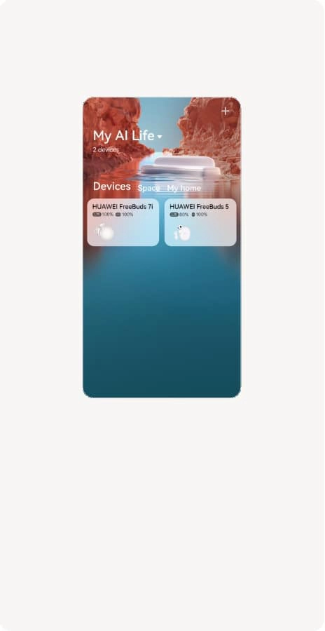 Ekran aplikacji HUAWEI AI Life na smartfonie