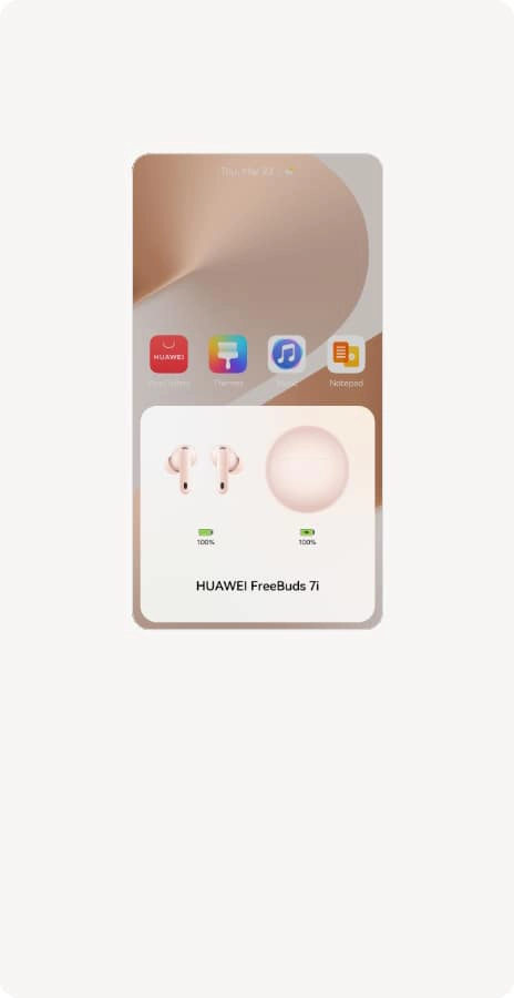 Ekran smartfona z komunikatem parowania słuchawek HUAWEI FreeBuds 7i