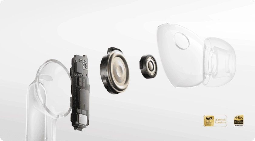 widok przetworników słuchawki Huawei FreeBuds Pro 5