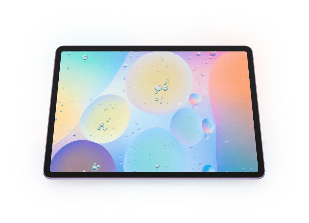 Leżący tablet z kolorowym ekranem