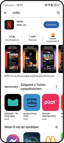 Ikony portali streamingowych na ekranie smartfona