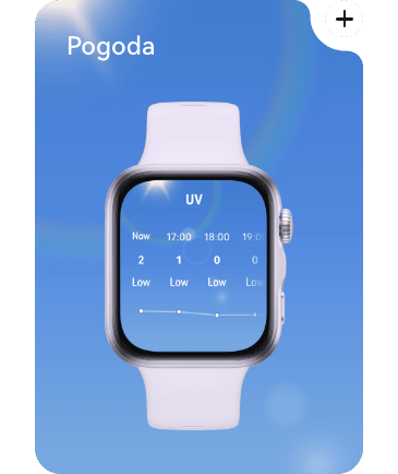 Zegarek Huawei Watch Fit 5 z fioletowym paskiem na niebieskim tle dane godzinowe oraz liczbowe i wykres liniowy