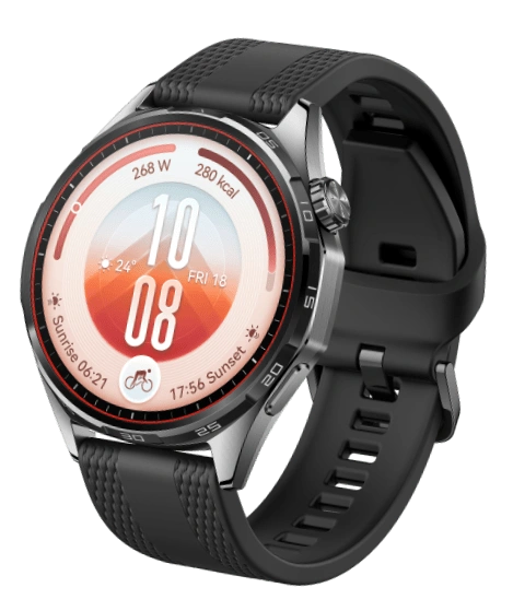 Zegarek Huawei Watch GT 7, z czarnym paskiem i kopertą.
