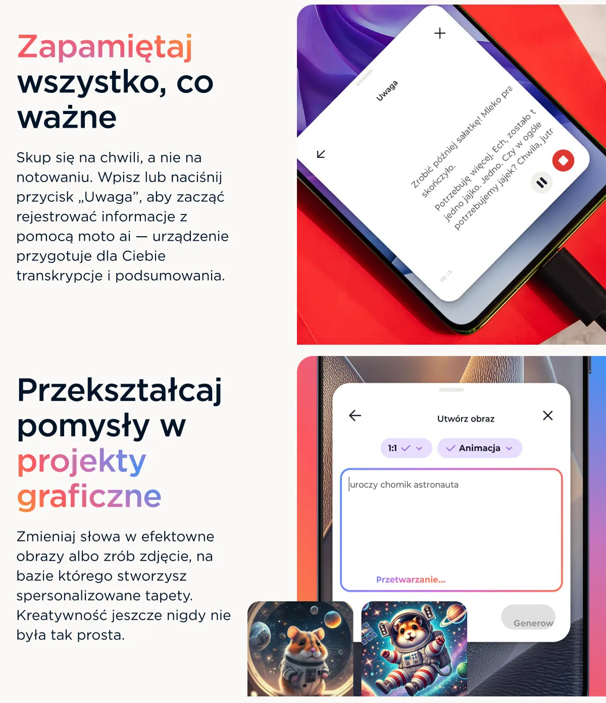 Nagrywanie i przepisywanie notatek. Przekształcanie pomysłów w projekty graficzne