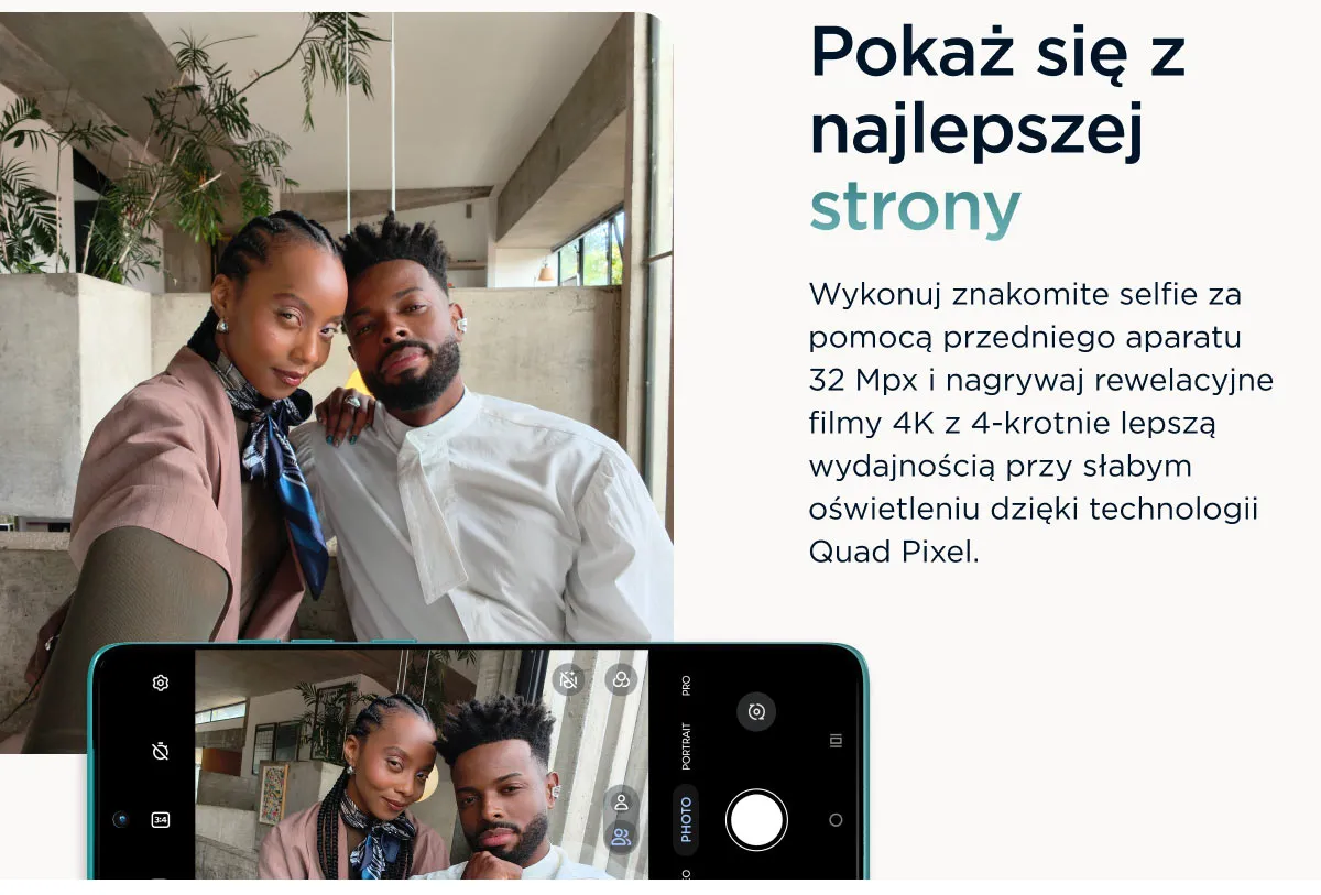 aparat selfie 32 Mpix z nagrywaniem 4K