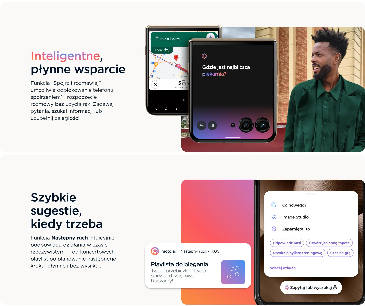 Funkcja Spójrz i rozmawiaj oraz Następny ruch