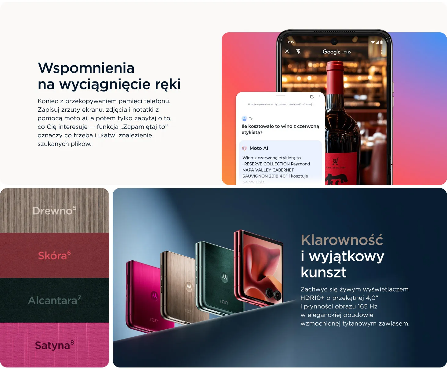 Kolorystyka Pantone oraz wykończenie obudowy różnymi teksturami