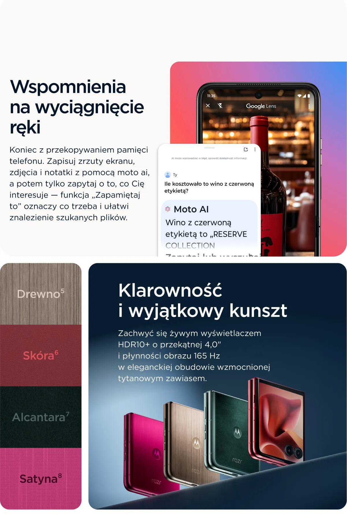 Kolorystyka Pantone oraz wykończenie obudowy różnymi teksturami