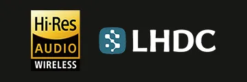 Logotypy certyfikatu Hi-Res Audio Wireless oraz kodeka LHDC