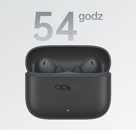 Etui ze słuchawkami OPPO, napis „54 godz.”