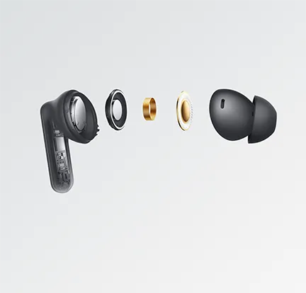 Rozłożona słuchawka OPPO z widoczną baterią