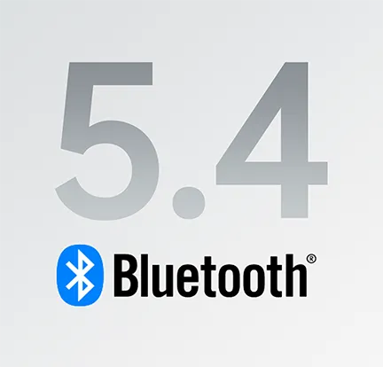 Napis „5.4 Bluetooth” – wersja Bluetooth 5.4 z niskim opóźnieniem.