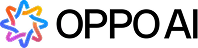 Kolorowe logo OPPO AI z wielobarwną gwiazdą i czarnym napisem na białym tle