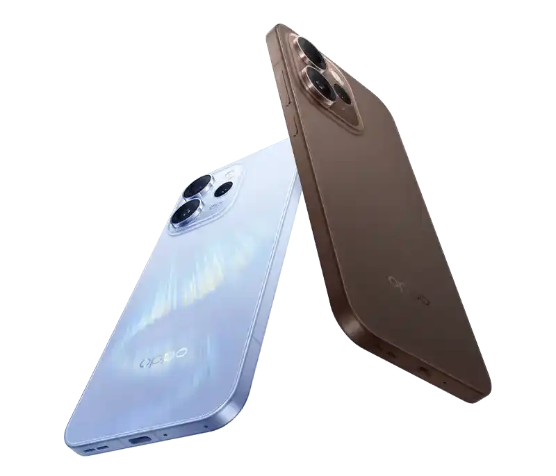 Smartfony OPPO Reno15 Pro 5G w kolorze niebieskim i brązowym