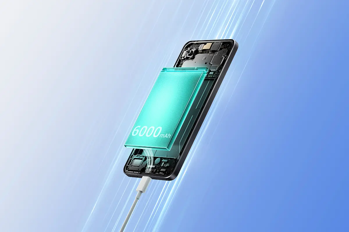 telefon z widoczną baterią