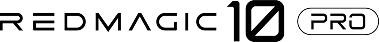 Logo smartfonu gamingowego Redmagic 10 Pro złożone z liter o futurystycznym kroju