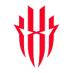 Logo marki Redmagic przypominające maskę z futurystycznym wzorem i czerwonymi akcentami