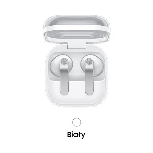 Packshot białych słuchawek GalaxyBuds 4