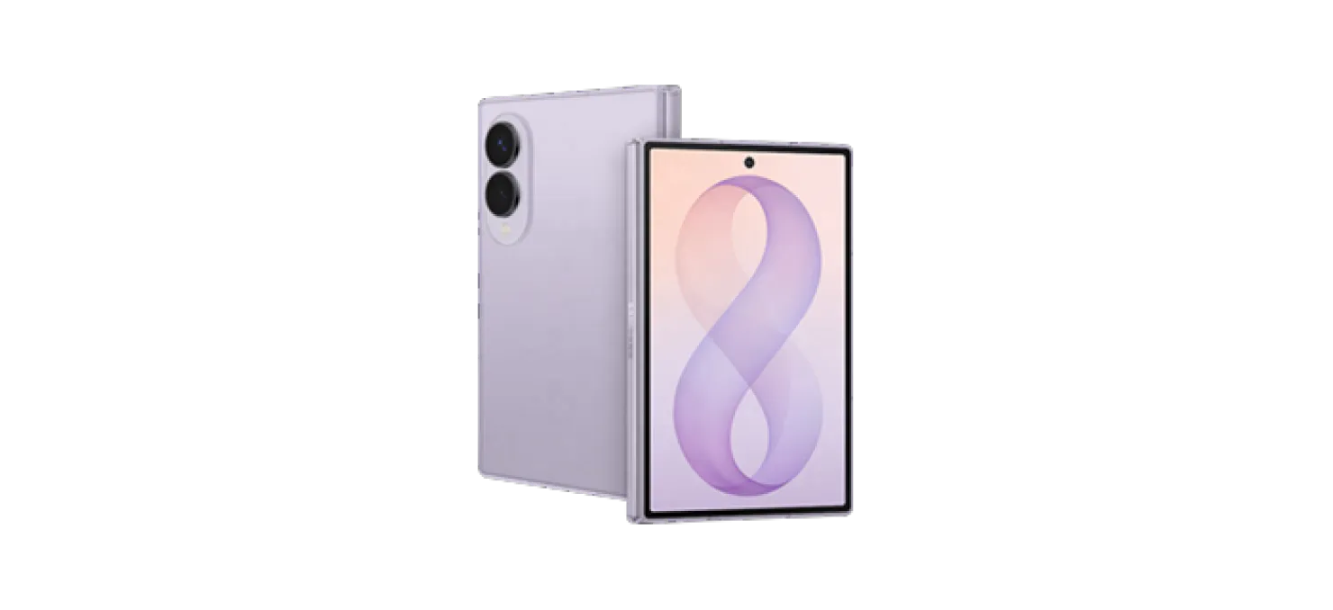 Galaxy Z Fold8 z zaawansowanymi aparatami 50 MP, pokazany z przodu i z tyłu.