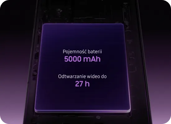 Bateria 5000 mAh zapewnia do 27 godzin odtwarzania wideo. Bateria 5000 mAh zapewnia do 27 godzin odtwarzania wideo.
