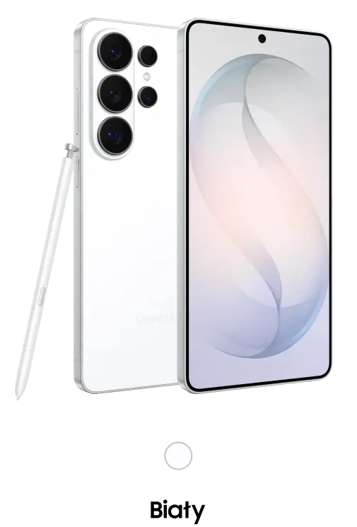 Packshot Galaxy S26 Ultra w kolorze białym