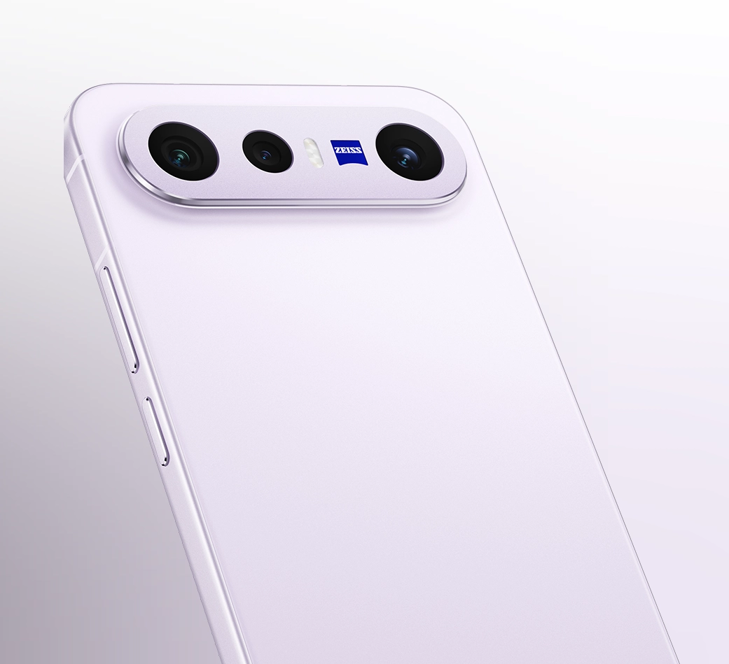 grafika przedstawiająca smartfon vivo x300 fe w kolorze mglisy fiolet, symbolizująca elegancję i styl urządzenia