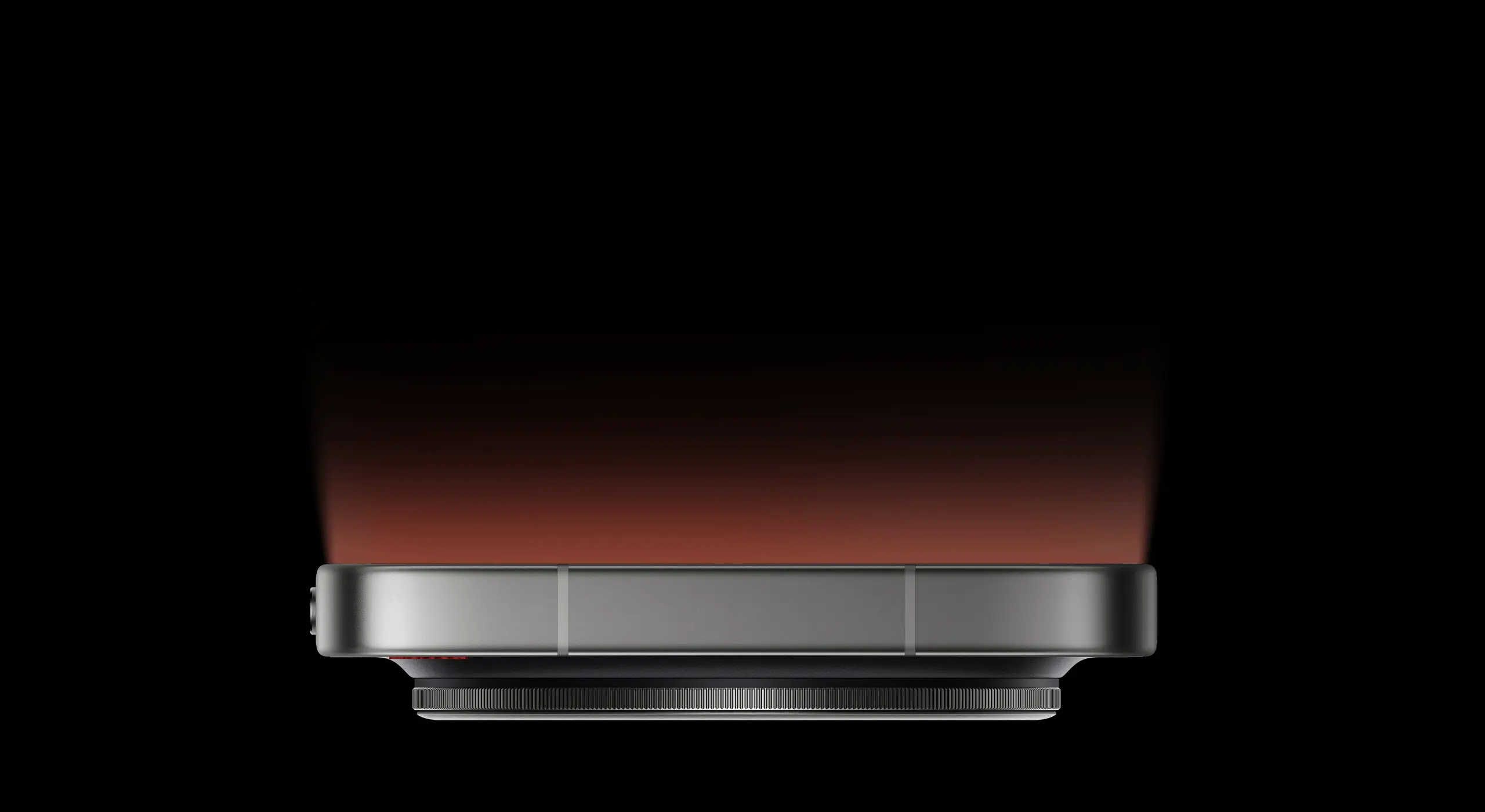 Profil smartfona Xiaomi z podświetlonym modułem aparatu i czerwonym efektem świetlnym
