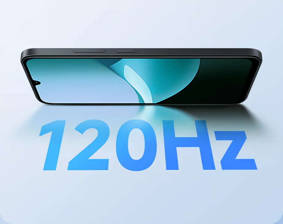 Ekran telefonu o częstotliwości odświeżania 120 Hz, zapewniający płynne wyświetlanie obrazu.
