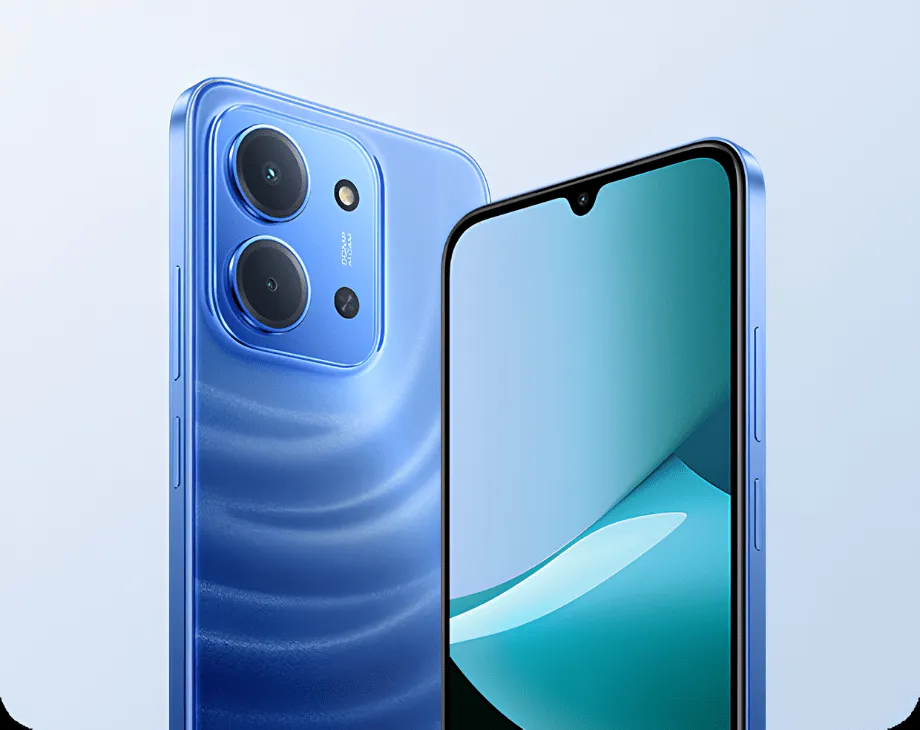 Smartfon Redmi w niebieskiej obudowie, nowoczesny smartfon z wysokiej jakości aparatem i wydajnym procesorem.