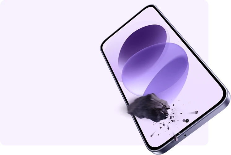 Ekran REDMI Note 17 5G podczas symulowanego uderzenia kamieniem