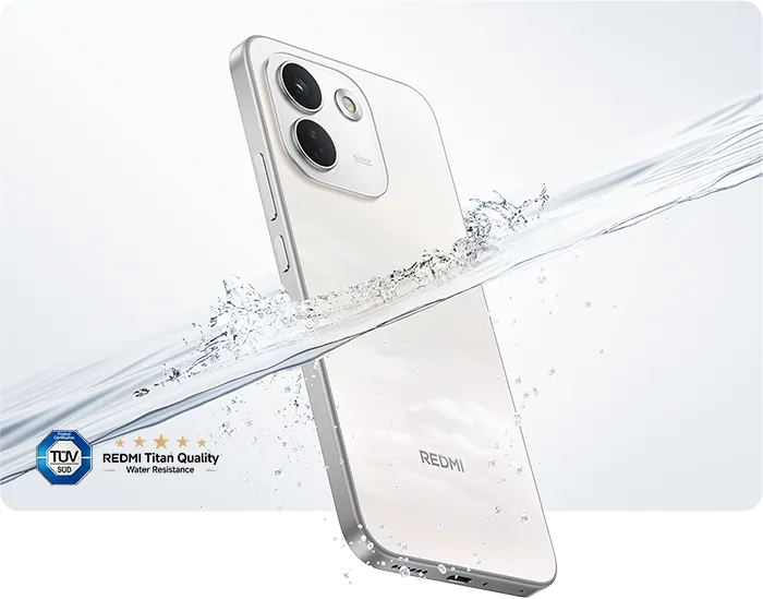 Note 17 Pro Max 5G zanurzony w wodzie, grafika prezentująca odporność urządzenia na wodę
