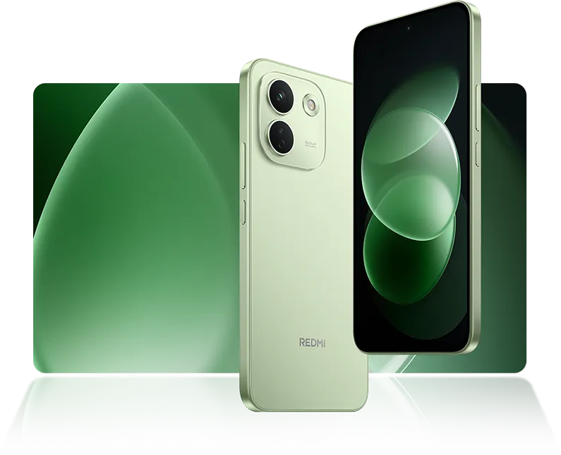 Zielony REDMI Note 17 Pro Max 5G pokazany z przodu i z tyłu