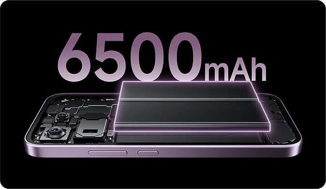 Smartfon Xiaomi z wizualizacją baterii 6500 mAh wewnątrz obudowy