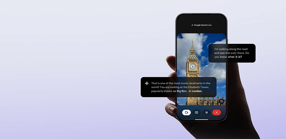 Smartfon Xiaomi z aktywną funkcją Google Gemini Live i rozpoznawaniem obrazu