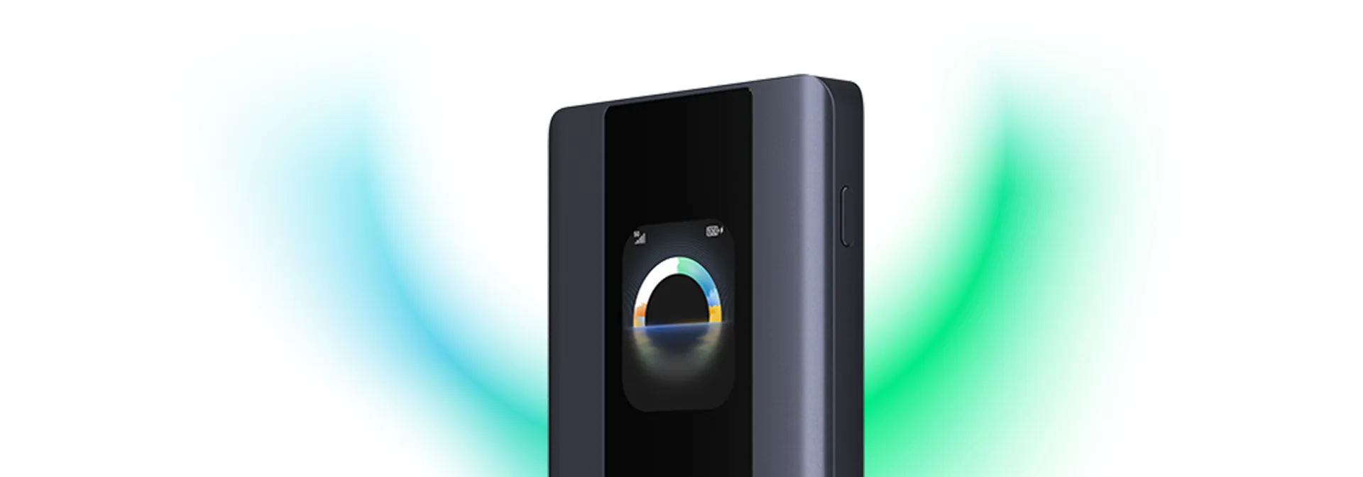 Router Zowee 5G Mobile WiFi Pro 5 na jasnym tle, mobilny router z ekranem i obsługą sieci 5G.