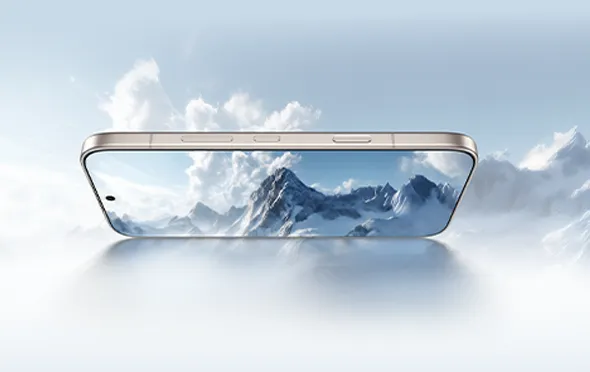 Smartfon z ekranem pokazującym górski krajobraz