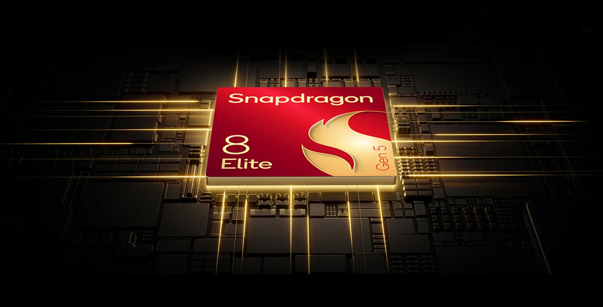 Procesor Snapdragon 8 Elite na tle płyty głównej.