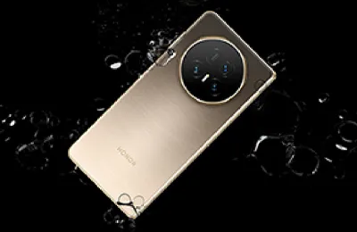 Złoty smartfon HONOR z potrójnym aparatem i certyfikatem wodoodporności IP58/IP59